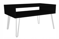Čierny podkrovný konferenčný stolík, biele nohy, 90x60