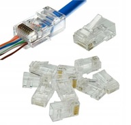 RJ45 zástrčka cat.6 UTP priechodná 10ks