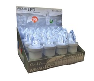 LED elektrická sviečka CORTINA 4/20/WLC CW MINOR II 12ks BIELA