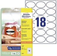 Etikety Avery ZwckformOval 63,5 x 42,3 mm