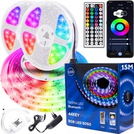 Farebný RGB LED pásik 15m + Bluetooth diaľkové ovládanie