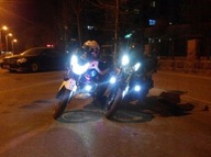 2x MOTOCYKLE HALOGÉNOVÉ SVETLÁ KRUHOVÉ LED SVETLOMETY