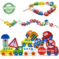 NÁSTROJE MONTESSORI BLOCKS CARS EDU WOOPIE ZELENÉ