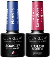 NEON HYBRID NAIL LAK 13 CLARESA + LOVE STORY HYBRID NAIL LAK 7 CLARESA