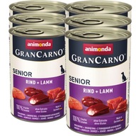 Animonda DOG GranCarno Senior SET 6x400g - Hovädzie + Jahňacie mäso