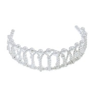 PRINCESS TIARA PEARL CROWN BIELE PERLY PRINCEZNÁ