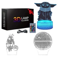 3D lampa s hologramom na diaľkové ovládanie Star Wars Yoda Ship Death Star