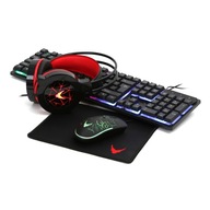 HERNÝ SET 4V1 KLÁVESNICA HEADSET MYŠ RGB