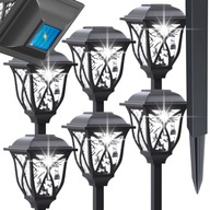 SOLÁRNE ZÁHRADNÉ LAMPY LED STĹPOVÉ SOLÁRNE LAMPY DO ZÁHRADY S POHONOM 6 kusov