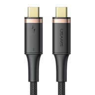 USAMS U72 kábel USB-C na USB-C 100W PD Thunderbolt 3 5A 0,8m čierny