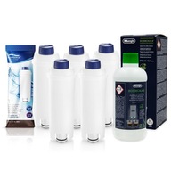 Sada Delonghi - 5x Filter + 1x Odstraňovač vodného kameňa 500ml