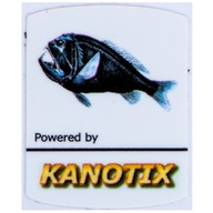 Samolepka Powered by KANOTIX 19 x 24 mm