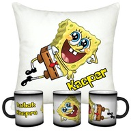 SET SPONGEBOB MAGICKÝ HRNČEK + VANKÚŠ + MENO