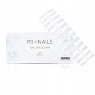 PB Nails Tips Štvorcové tunelové hroty 504 ks