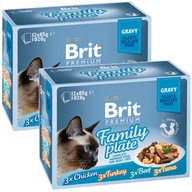 BRIT PREMIUM CAT POUCH GRAVY FILLET FAMILY TANIER MIX CHUTÍ V Omáčke 24x85g