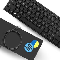 HP PRO!| Tichá kancelárska USB klávesnica| Rozloženie PL /US + azbuka |BLACK SLIM