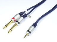 JACK 3.5 stereo kábel - 2 x JACK 6.3 mono zástrčka MK71 Vitalco 1,5m