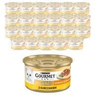 SET 24X PURINA GOURMET ZLATÁ OMÁČKA POCHÚTIA S KURAČANÝM MOKRÝM KRÉMOM 85G