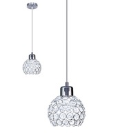 Chrómová závesná lampa Crystals Diamonds LED E27