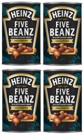 HEINZ 4x BAKED BEANZ FIVE BEANZ 5 fazuľových fazúľ