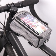 Vodotesná taška na bicykel s držiakom na telefón, šedá