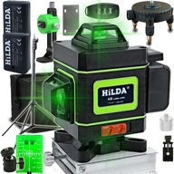 HILDA LEVEL 4D KRÍŽOVÝ LASER LEVEL 360 STATÍV 2 METRE 2 ŠTÍT BATÉRIE