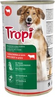 Tropi mokré krmivo pre psov, mäso, hovädzie mäso, vitamíny, minerály, 1250g - 12 kusov