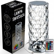 LED KRYŠTÁLOVÁ DIAMANTOVÁ RGB DOTYKOVÁ LAMPA + USB DIAĽKOVÉ OVLÁDANIE