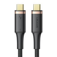 USAMS kábel U72 USB-C na USB-C 100 W PD Thunderbolt 3 5A 0,8 m čierna/čierna S