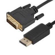 DisplayPort DP na DVI 24+1 kábel 3m prevodník