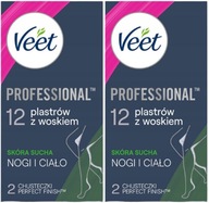 VEET Professional Depilačné voskové pásiky Suchá pokožka 24 ks Hydratuje