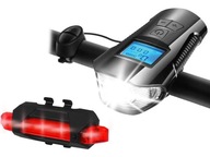 SÚPRAVA LAMPY NA BICYKEL LAMPA COUNTER HORN USB