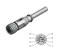 M12 rovná zástrčka samica 8-kolíkový, 2m kábel (43-10072)