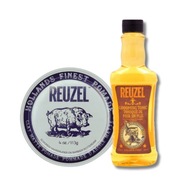 Reuzel Clay Matte Pomade pasta na vlasy 113g & Reuzel Grooming Tonic 350ml