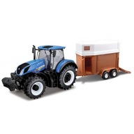 METAL TRACTOR NEW HOLLAND Bburago 1:32 + Trailer