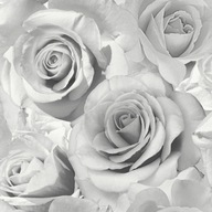 Glitter Roses Wallpaper Grey Trendy Flowers 3D