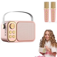 prenosný bezdrôtový karaoke set pre deti s bluetooth+2 mikrofónom