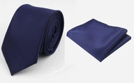 Pánska hladká námornícka modrá TIE + námornícka modrá POCKET square