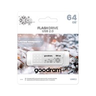 GOODRAM UME2 PENDRIVE MEMORY 64GB USB 2.0 WHITE