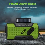 AM/FM solárne rádio s dynamo kľukou 2000mAh LED baterka