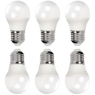 6x LED ŽIAROVKA ÚSPORA ENERGIE G45 E27 6W 480lm 6000K STUDENÁ BIELA