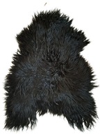 Čierne kučeravé vlasy z ostrova ovčej kože 90-110 cm