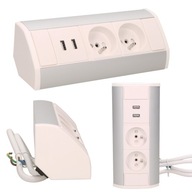 STOLNÁ ROHOVÁ ZÁSUVKA 2x230V + 2xUSB