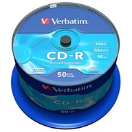 VERBATIM CD-R, 700 MB, 52X RÝCHLOSŤ, 50 ks.