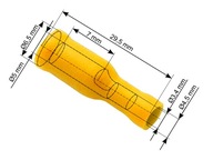 43-051# Izolovaný konektor, zásuvka 5,0/24,5 mm, žltý