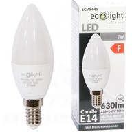 led žiarovka E14 7W 50W 630Lm denné svetlo 840 sviečka