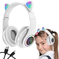 SLÚCHADLÁ PRE DETI CAT EARS BEZDRÔTOVÉ RGB BLUETOOTH LED