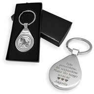 KEYRING pochrómovaný kov Znamenia zverokruhu Valentín VAŠE GRAVÍROVANIE [BRG]