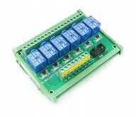 Relé na DIN lištu 5V 10A 6-kanálové pre Arduino, ESP mikrokontroléry