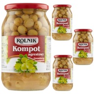 Rolnik Egrešový kompót ovocný nápoj 4 x 900 ml